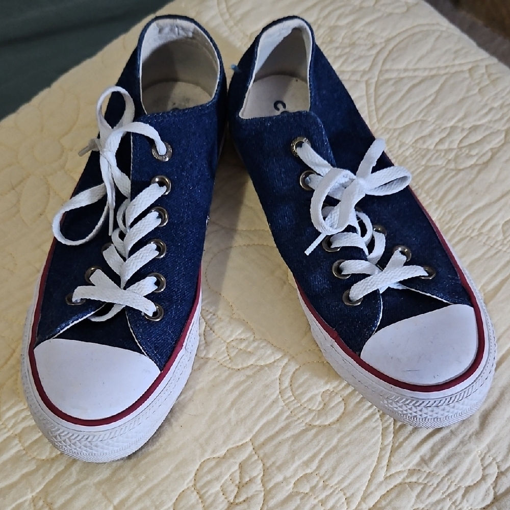 Converse Blue and White Canvas Sneakers